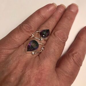 Mystic Topaz Stamped 925 Sterling Silver Ring